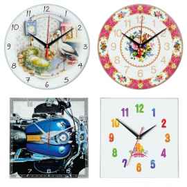 Часы стеклянные на заказ Time Wheel, Размер: диаметр 28 см