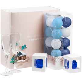 Набор Merry Moments для шампанского, синий, Цвет: синий, Размер: 32х33