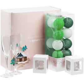 Набор Merry Moments для шампанского, зеленый, Цвет: зеленый, Размер: 32х33