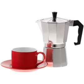 Набор для кофе Clio, красный, Цвет: красный, Объем: 200, Размер: кофеварка: высота 19 см