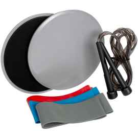 Набор для фитнеса GymBo, серый, Цвет: серый, Размер: фитнес-диски: диаметр 17