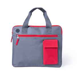 Конференц-сумка RADSON, серый/красный, 35 х 30 x 2 см, 100% полиэстер 600D, Цвет: красный, серый