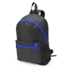 Рюкзак 'Town', черный с синими молниями, 28х38х12 см, полиэстер 600D, Цвет: черный, синий
