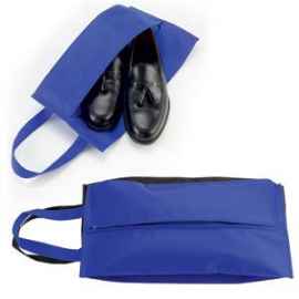 Футляр для обуви на молнии 'HAPPY TRAVEL', синий, нетканка , 20*42*15 см, шелкография, Цвет: синий