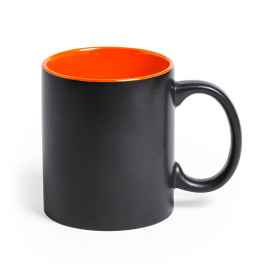 Кружка BAFY, черный с оранжевым, 350мл, 9,6х8,2см, тонкая керамика, Цвет: черный, оранжевый