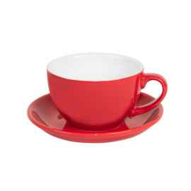 Чайная/кофейная пара CAPPUCCINO, красный, 260 мл, фарфор, Цвет: красный