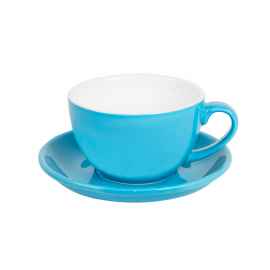 Чайная/кофейная пара CAPPUCCINO, голубой, 260 мл, фарфор, Цвет: голубой