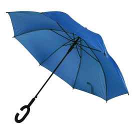 Зонт-трость HALRUM,  полуавтомат, синий, D=105 см, нейлон, пластик, Цвет: синий