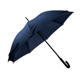 Зонт-трость ANTI WIND, полуавтомат, пластиковая ручка, тёмно-синий, D=103 см, Цвет: тёмно-синий