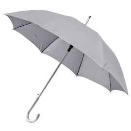 Зонт-трость с пластиковой ручкой  'под алюминий' 'Silver', полуавтомат, серый, D=103 см,, Цвет: серый