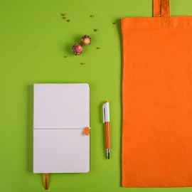 Набор подарочный WHITE&YOU: бизнес-блокнот, ручка, сумка, бело-оранжевый, Цвет: белый, оранжевый
