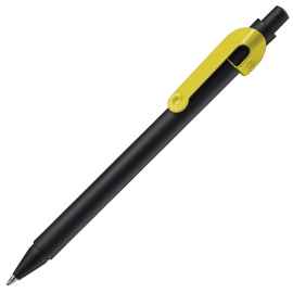 SNAKE, ручка шариковая, желтый, черный корпус, металл, Цвет: желтый, черный