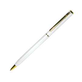 SLIM, ручка шариковая, белый/золотистый, металл, Цвет: белый, золотистый