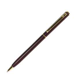 SLIM, ручка шариковая, бордо/золотистый, металл, Цвет: бордовый, золотистый