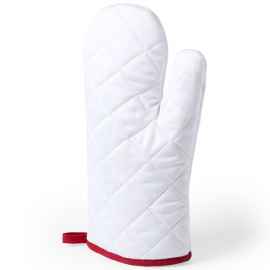 Прихватка-рукавица SILAX, белый с красным, полиэстер, Цвет: красный