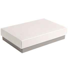 Коробка подарочная CRAFT BOX, 17,5*11,5*4 см, серый, белый, картон 350 гр/м2, Цвет: белый, серый, Размер: 17,5*11,5*4 см