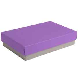 Коробка подарочная CRAFT BOX, 17,5*11,5*4 см, серый, фиолетовый, картон 350 гр/м2, Цвет: серый, фиолетовый, Размер: 17,5*11,5*4 см