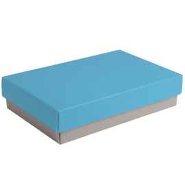 Коробка подарочная CRAFT BOX, 17,5*11,5*4 см, серый, голубой, картон 350 гр/м2, Цвет: серый, голубой, Размер: 17,5*11,5*4 см