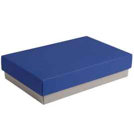 Коробка подарочная CRAFT BOX, 17,5*11,5*4 см, серый, синий, картон 350 гр/м2, Цвет: серый, синий, Размер: 17,5*11,5*4 см