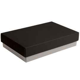 Коробка подарочная CRAFT BOX, 17,5*11,5*4 см, серый, черный, картон 350 гр/м2, Цвет: серый, черный, Размер: 17,5*11,5*4 см
