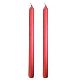 Свечи подарочные, 2 шт,  красный,  воск, 30 см, Цвет: красный