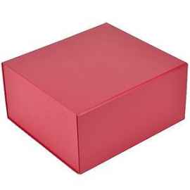 Коробка подарочная складная,  красный, 22 x 20 x 11 cm,  кашированный картон,  тиснение, шелкография, Цвет: красный