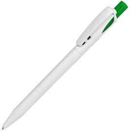 TWIN, ручка шариковая, ярко-зеленый/белый, пластик, Цвет: белый, ярко-зеленый
