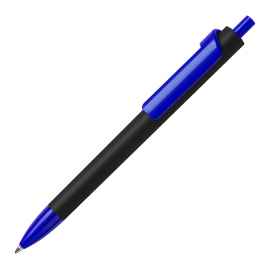 Ручка шариковая FORTE SOFT BLACK, черный/синий, пластик, покрытие soft touch, Цвет: черный, синий