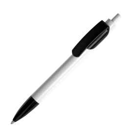 TRIS, ручка шариковая, белый корпус/черный, пластик, Цвет: черный, белый