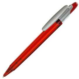 OTTO FROST SAT, ручка шариковая, фростированный красный/серебристый клип, пластик, Цвет: красный, серебристый