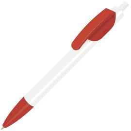 TRIS, ручка шариковая, белый корпус/красный, пластик, Цвет: белый, красный