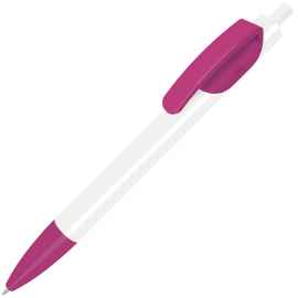 TRIS, ручка шариковая, белый корпус/розовый, пластик, Цвет: розовый, белый
