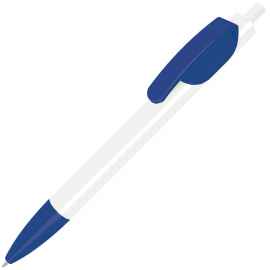 TRIS, ручка шариковая, белый корпус/ярко-синий, пластик, Цвет: белый, ярко-синий