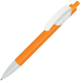 TRIS, ручка шариковая, оранжевый корпус/белый, пластик, Цвет: оранжевый, белый