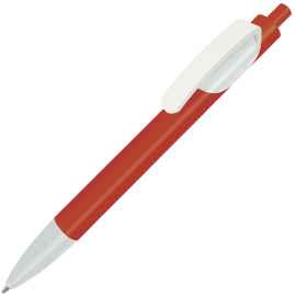 TRIS, ручка шариковая, красный корпус/белый, пластик, Цвет: красный, белый