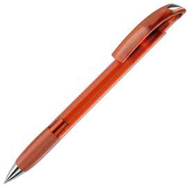 NOVE LX, ручка шариковая с грипом, прозрачный оранжевый/хром, пластик, Цвет: оранжевый, серебристый