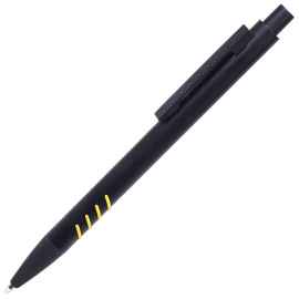 TATTOO, ручка шариковая, черный с желтыми вставками grip, металл, Цвет: черный, желтый