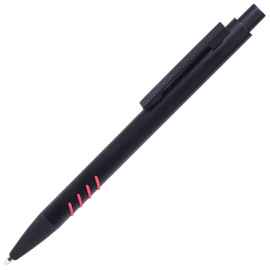 TATTOO, ручка шариковая, черный с красными вставками grip, металл, Цвет: черный, красный
