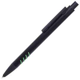 TATTOO, ручка шариковая, черный с зелеными вставками grip, металл, Цвет: черный, зеленый