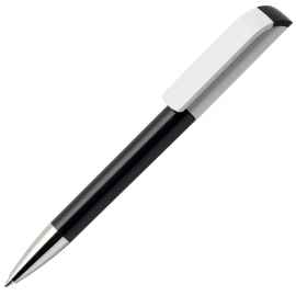 Ручка шариковая TAG, черный корпус/белый клип, пластик, Цвет: Чёрный