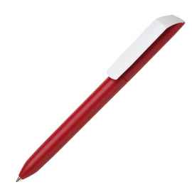 Ручка шариковая FLOW PURE, красный корпус/белый клип, пластик, Цвет: красный