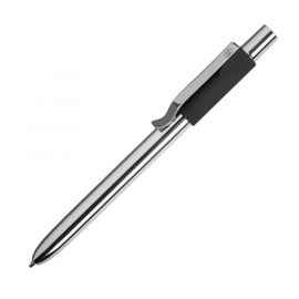 STAPLE, ручка шариковая, хром/черный, алюминий, пластик, Цвет: Чёрный