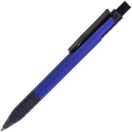 TOWER, ручка шариковая с грипом, синий/черный, металл/прорезиненная поверхность, Цвет: синий, черный