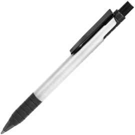 TOWER, ручка шариковая с грипом, серый/черный, металл/прорезиненная поверхность, Цвет: серый, черный