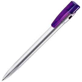KIKI SAT, ручка шариковая, фиолетовый/серебристый, пластик, Цвет: фиолетовый, серебристый