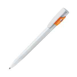 KIKI, ручка шариковая, оранжевый/белый, пластик, Цвет: белый, оранжевый