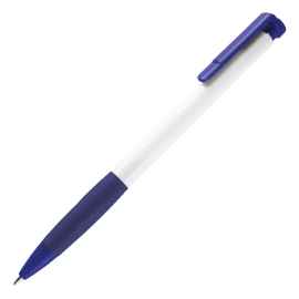 N13, ручка шариковая с грипом, пластик, белый, темно-синий, Цвет: белый, темно-синий