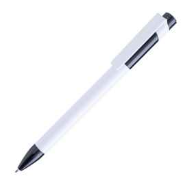 Ручка шариковая MAVA, белый/ черный,  пластик, Цвет: белый, черный