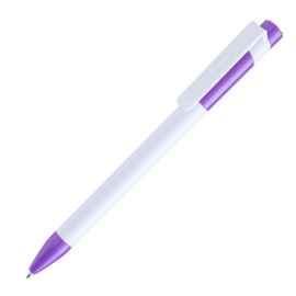 Ручка шариковая MAVA,  белый/ фиолетовый, пластик, Цвет: белый, фиолетовый