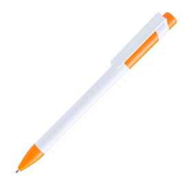 Ручка шариковая MAVA,  белый/оранжевый,  пластик, Цвет: белый, оранжевый